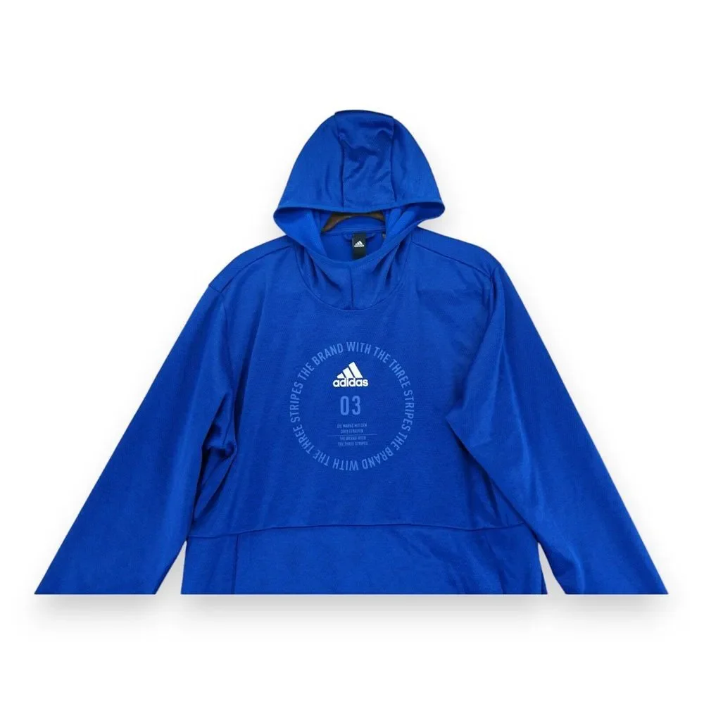 Adidas Sport Hoodie with Team Issue Badge, Collegiate Royal / Heather / White, L